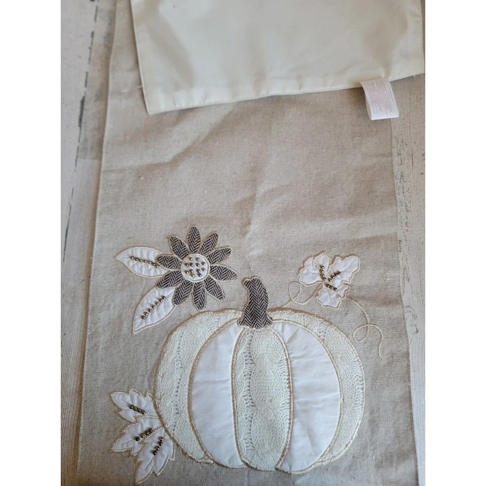 Fall pumpkin table runner sunflower cloth farm home decor flower Halloween‎
